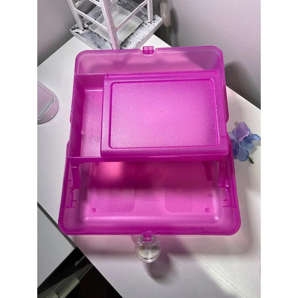 Caboodles On-The-Go Girl Makeup Case Hot Pink‎ Glitter Sparkle CAB5626 NEW